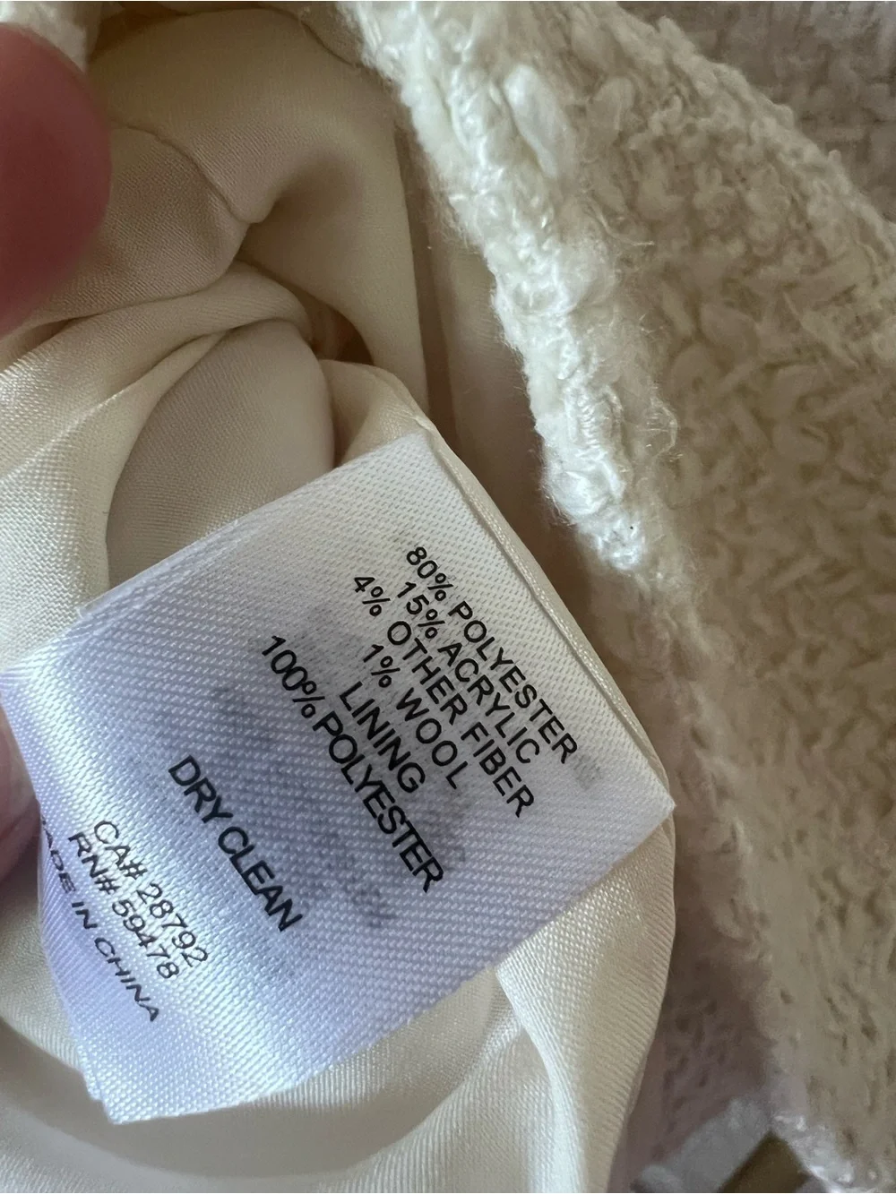 Rachel Zoe Ivory Bouclé Tweed Pocket Gold Button Jacket MED NWOT